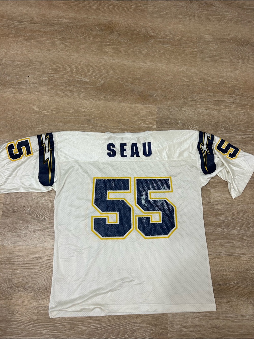 Vintage Junior Seau San Diego Chargers 1990s authentic Starter white #55 jersey
